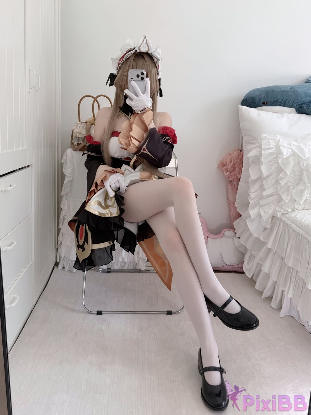 OtherXXX 18jkpeach Fairy peach a sweet JK Masturbating and squirting in black stockings PixiBB.COM 074