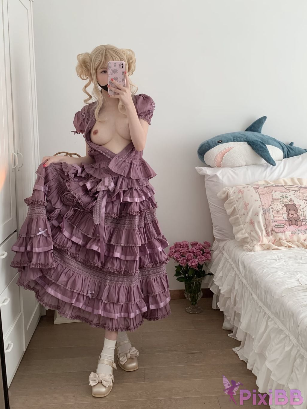 OtherXXX 18jkpeach Fairy peach a sweet JK Masturbating and squirting in black stockings PixiBB.COM 075