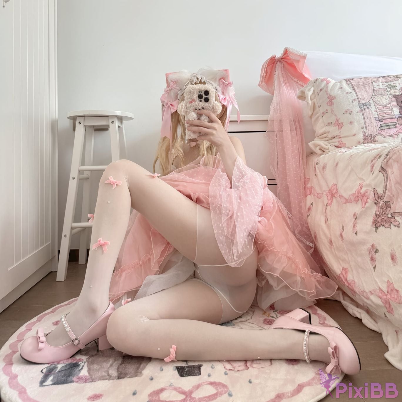 OtherXXX 18jkpeach Fairy peach a sweet JK Masturbating and squirting in black stockings PixiBB.COM 101