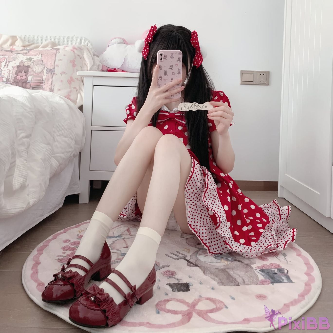 OtherXXX 18jkpeach Fairy peach a sweet JK Masturbating and squirting in black stockings PixiBB.COM 136