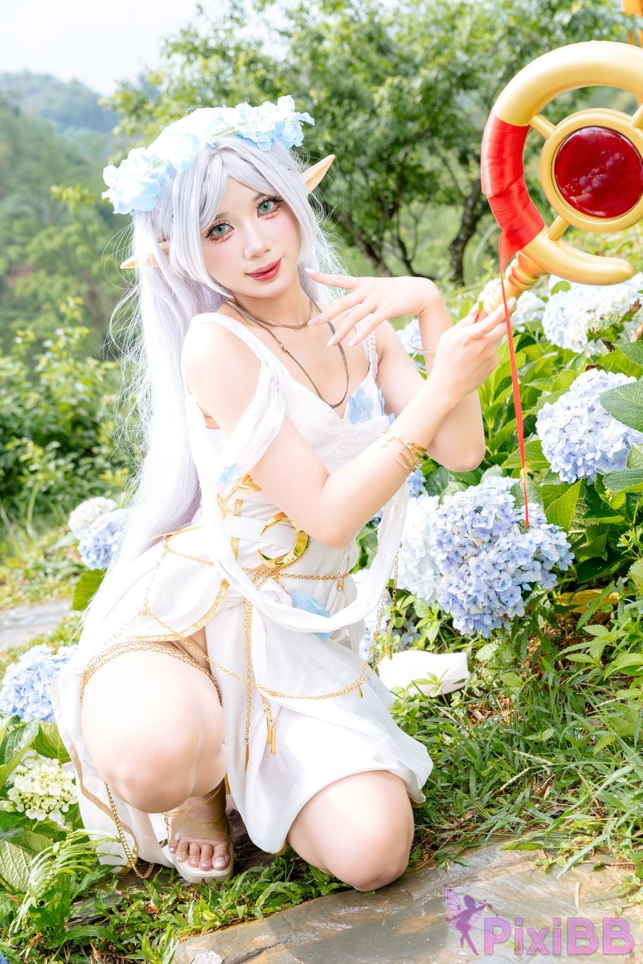 Cosplay PoppaChan Frieren Blue Valley Dress PixiBB.COM 002