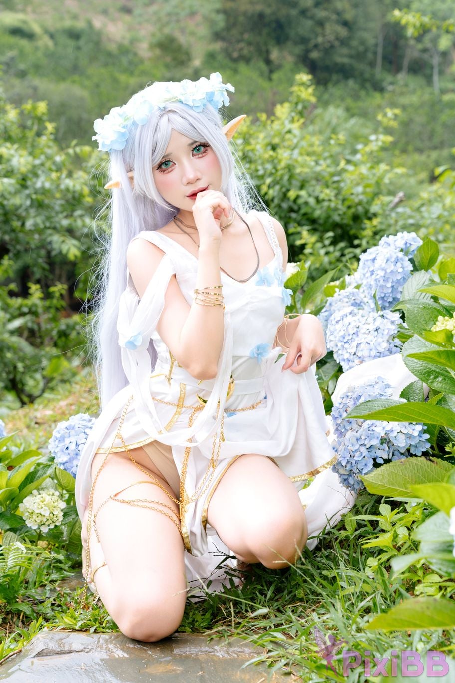 Cosplay PoppaChan Frieren Blue Valley Dress PixiBB.COM 004
