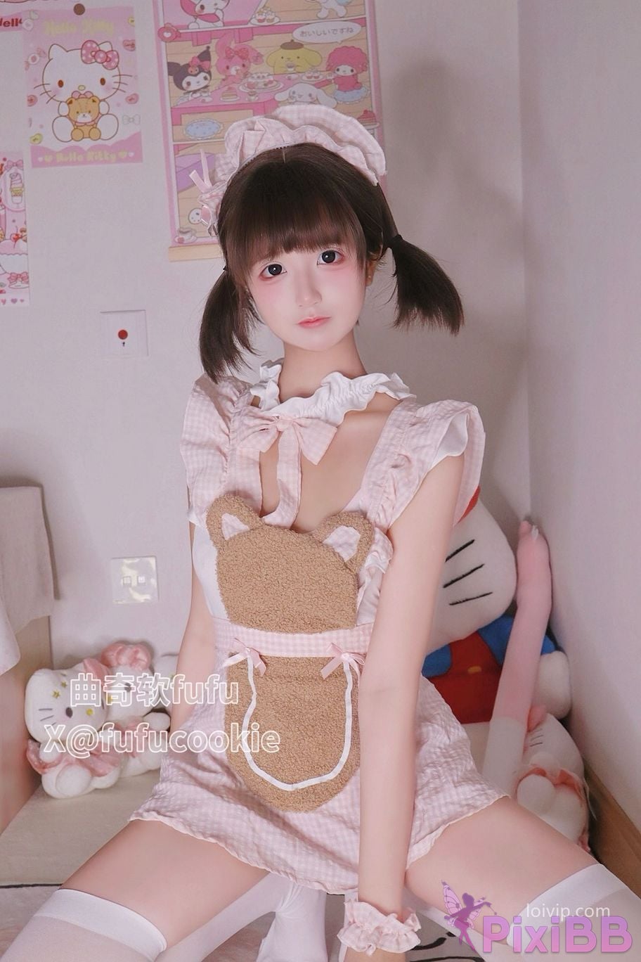 Cosplayer Cookie soft fufu Maid Bear PixiBB.COM 015