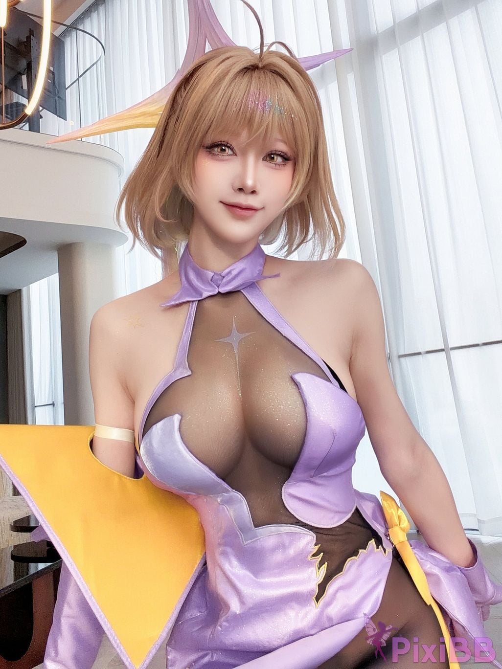 Cosplayer shuimiao Aqua Nikke goddess of victory Anis superstar starlight selfie PixiBB.COM 011