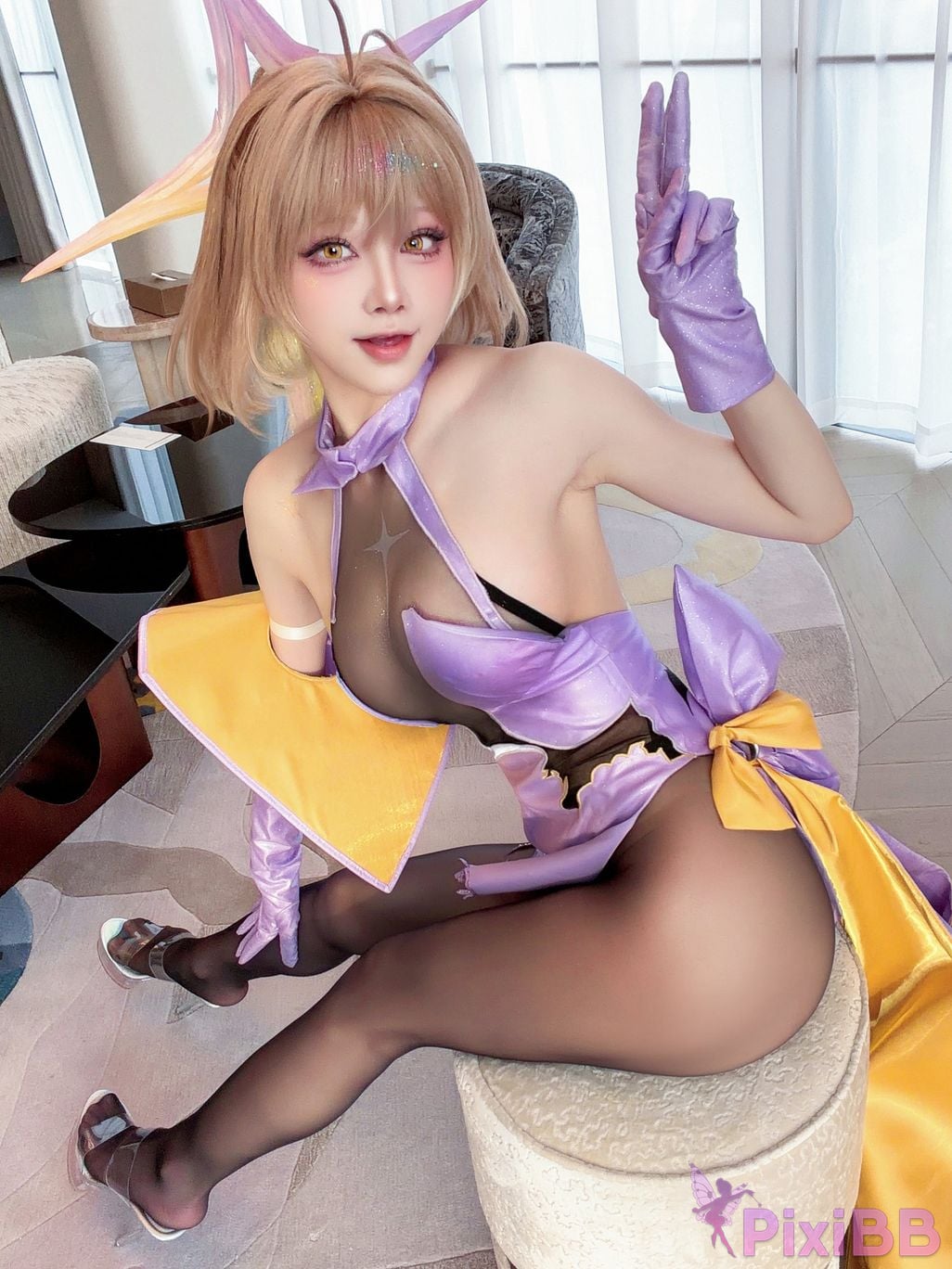 Cosplayer shuimiao Aqua Nikke goddess of victory Anis superstar starlight selfie PixiBB.COM 012