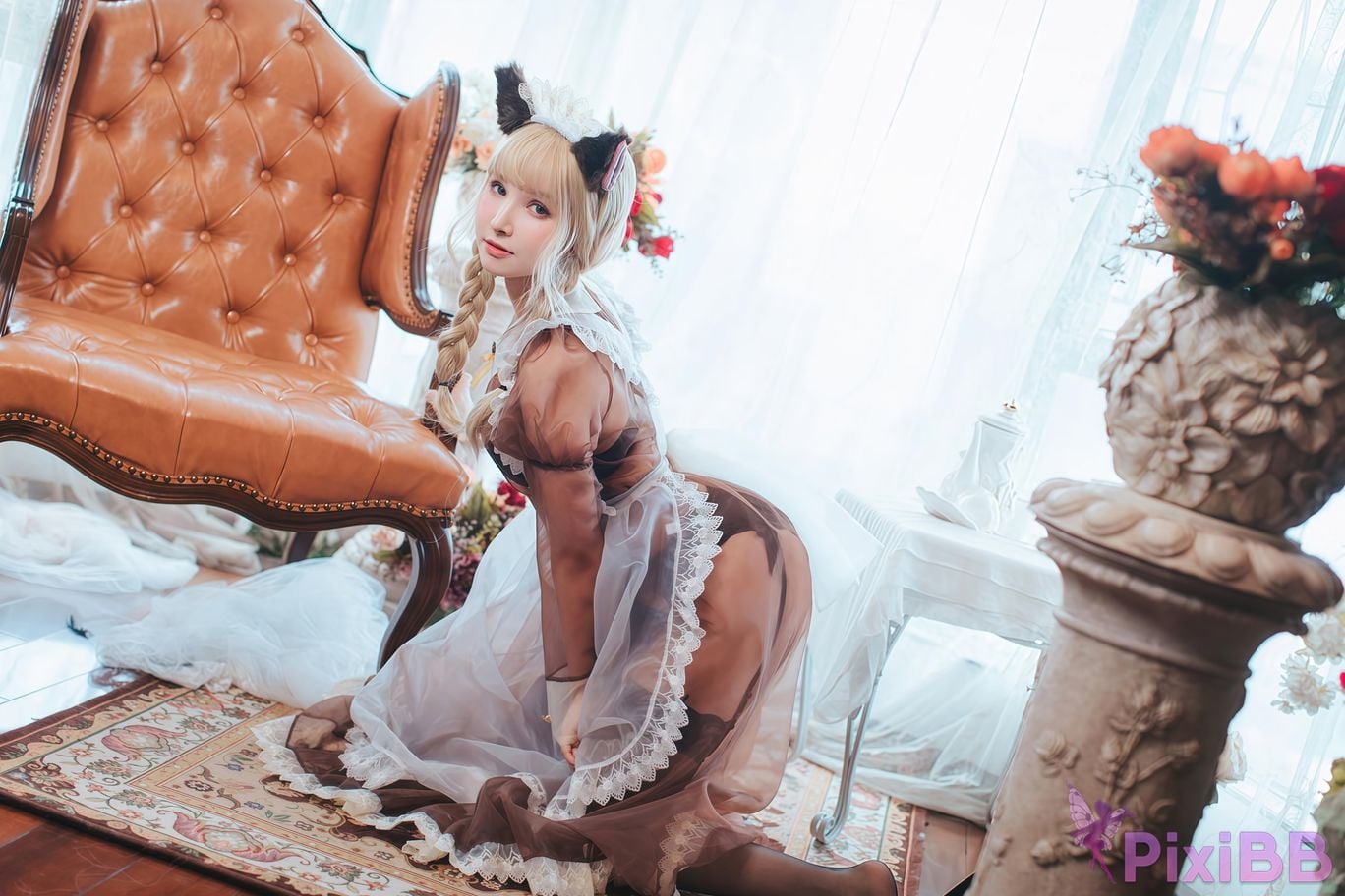 Cosplayer Mimi Hanyu A Thousand Catnip transparent maid PixiBB.COM 010
