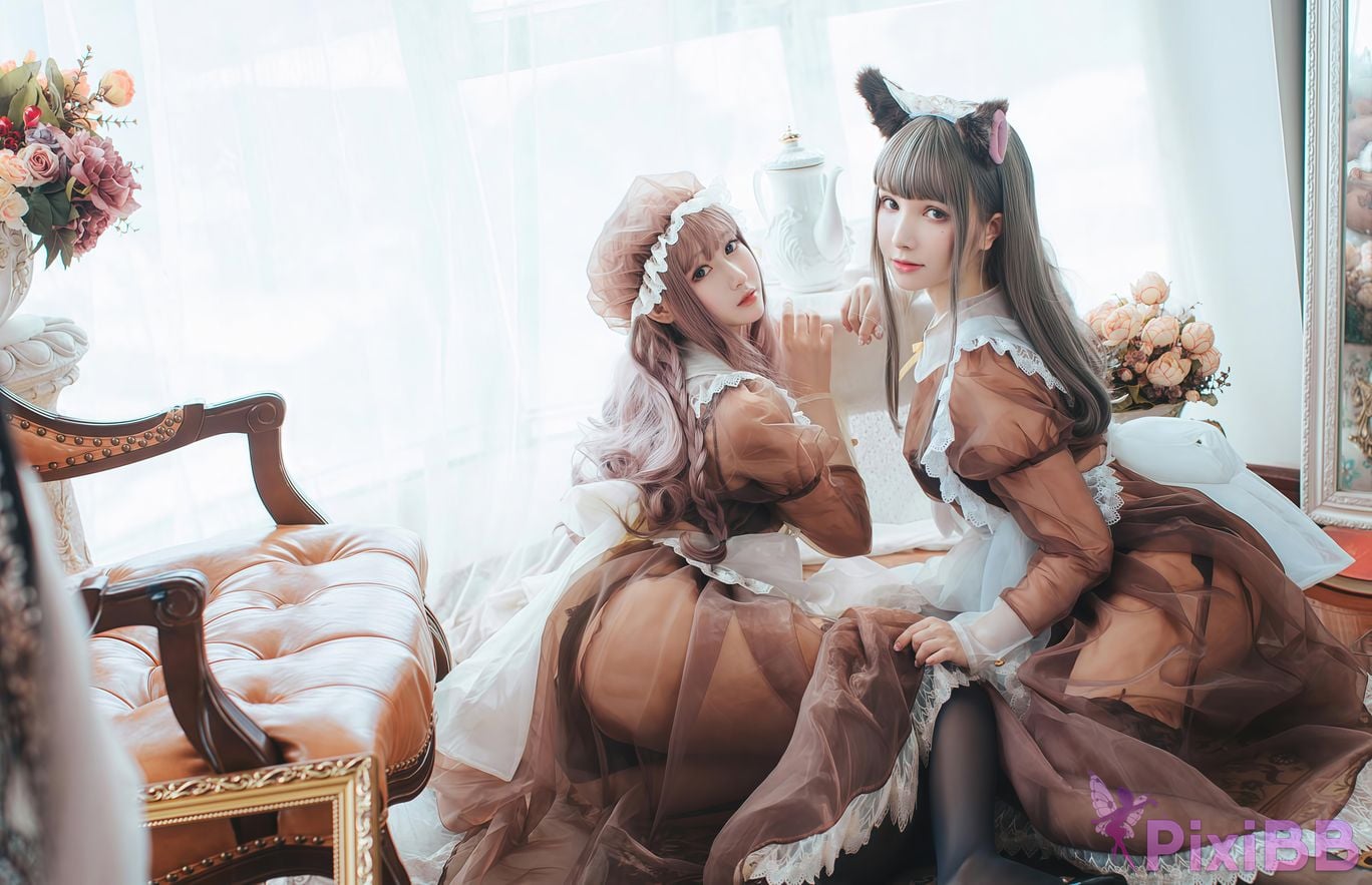 Cosplayer Mimi Hanyu A Thousand Catnip transparent maid PixiBB.COM 018