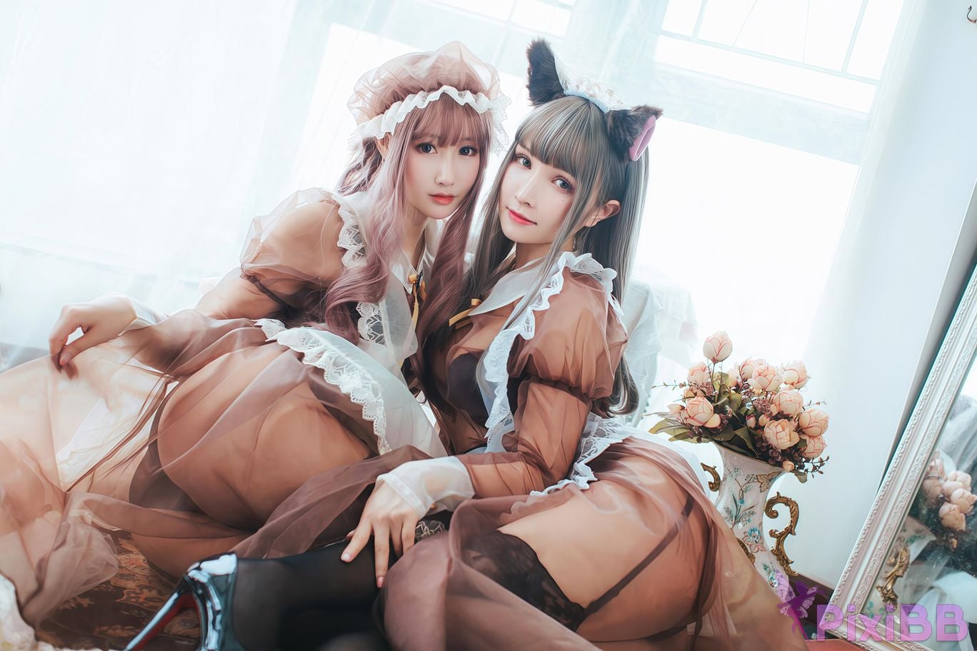 Cosplayer Mimi Hanyu A Thousand Catnip transparent maid PixiBB.COM 019