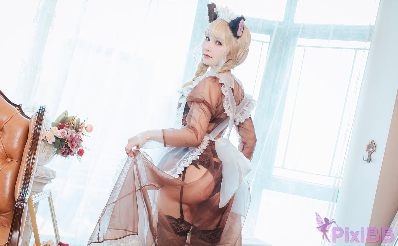 Cosplayer Mimi Hanyu A Thousand Catnip transparent maid PixiBB.COM 027