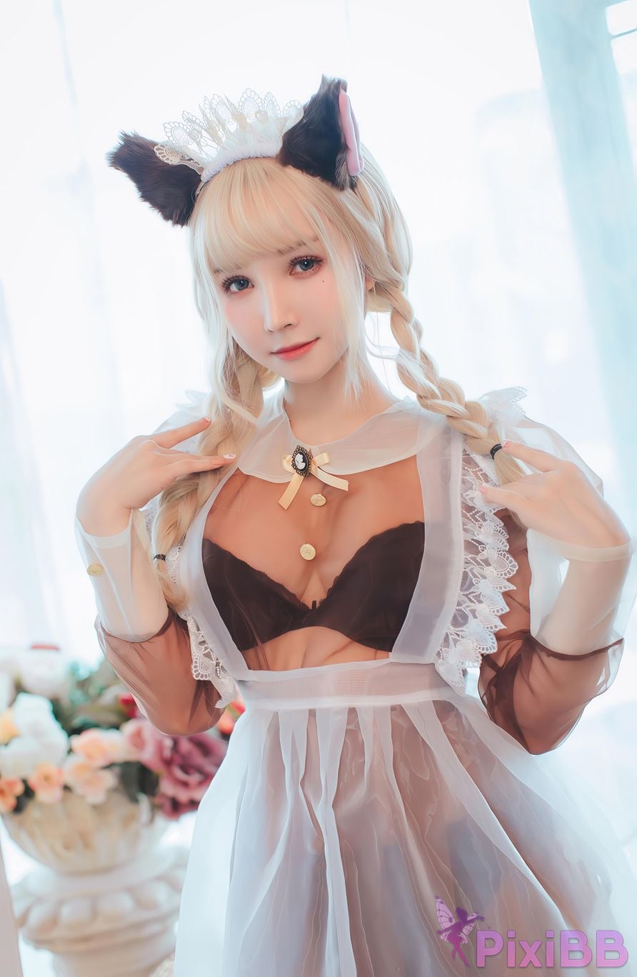 Cosplayer Mimi Hanyu A Thousand Catnip transparent maid PixiBB.COM 028