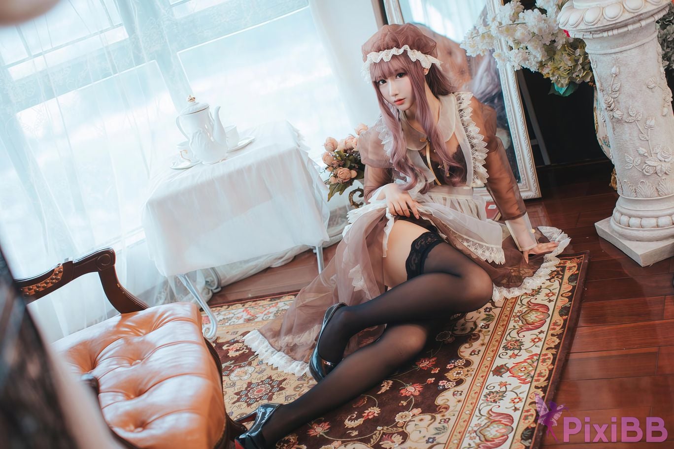 Cosplayer Mimi Hanyu A Thousand Catnip transparent maid PixiBB.COM 031
