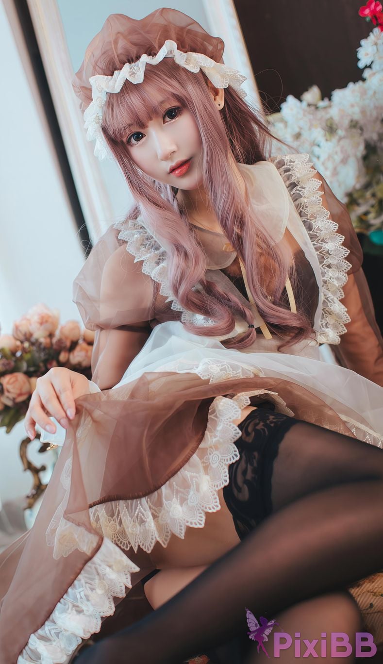 Cosplayer Mimi Hanyu A Thousand Catnip transparent maid PixiBB.COM 032