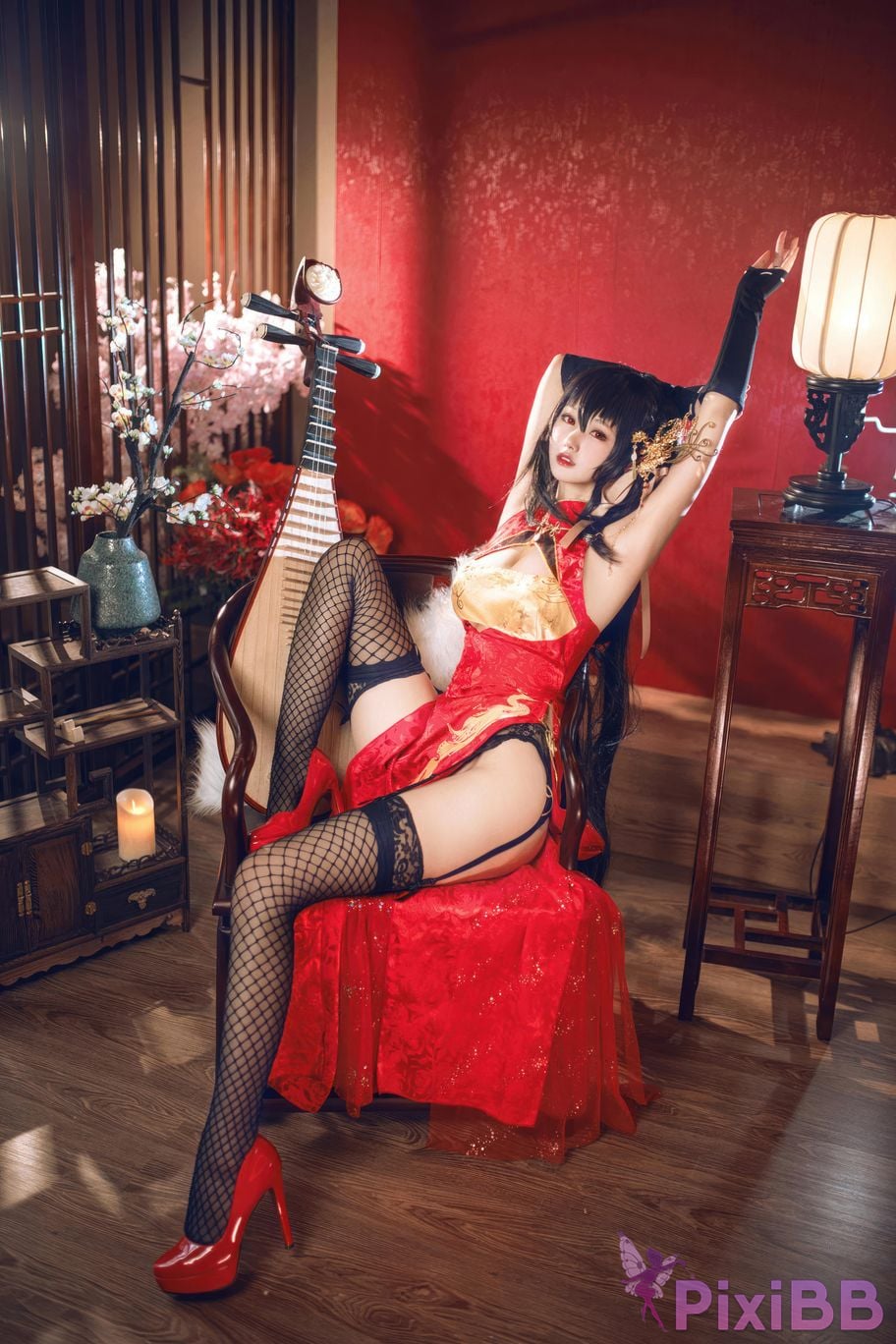 Cosplayer Mimi Hanyu azur lane Dafeng cheongsam PixiBB.COM 002