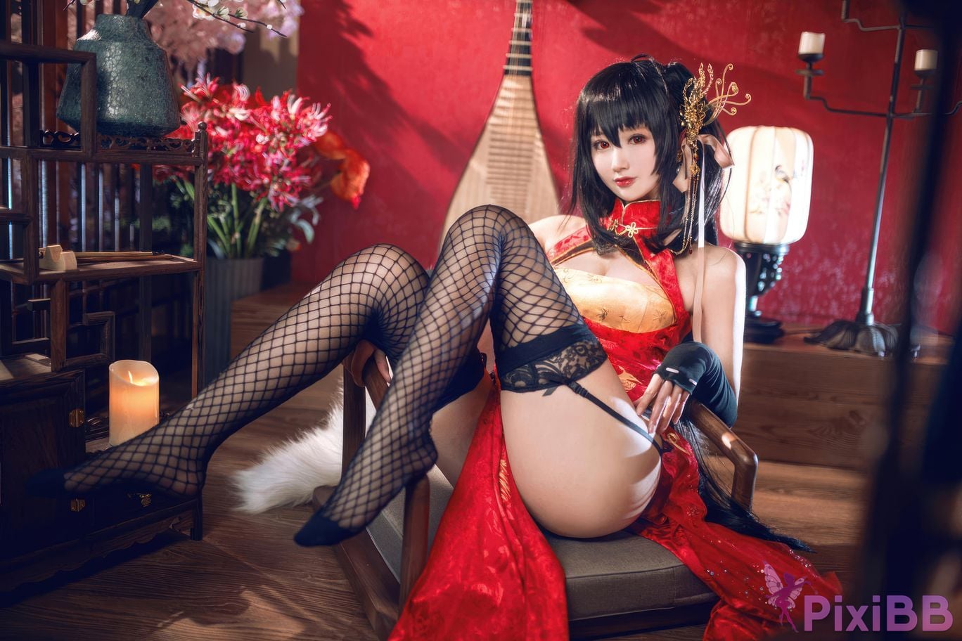 Cosplayer Mimi Hanyu azur lane Dafeng cheongsam PixiBB.COM 012