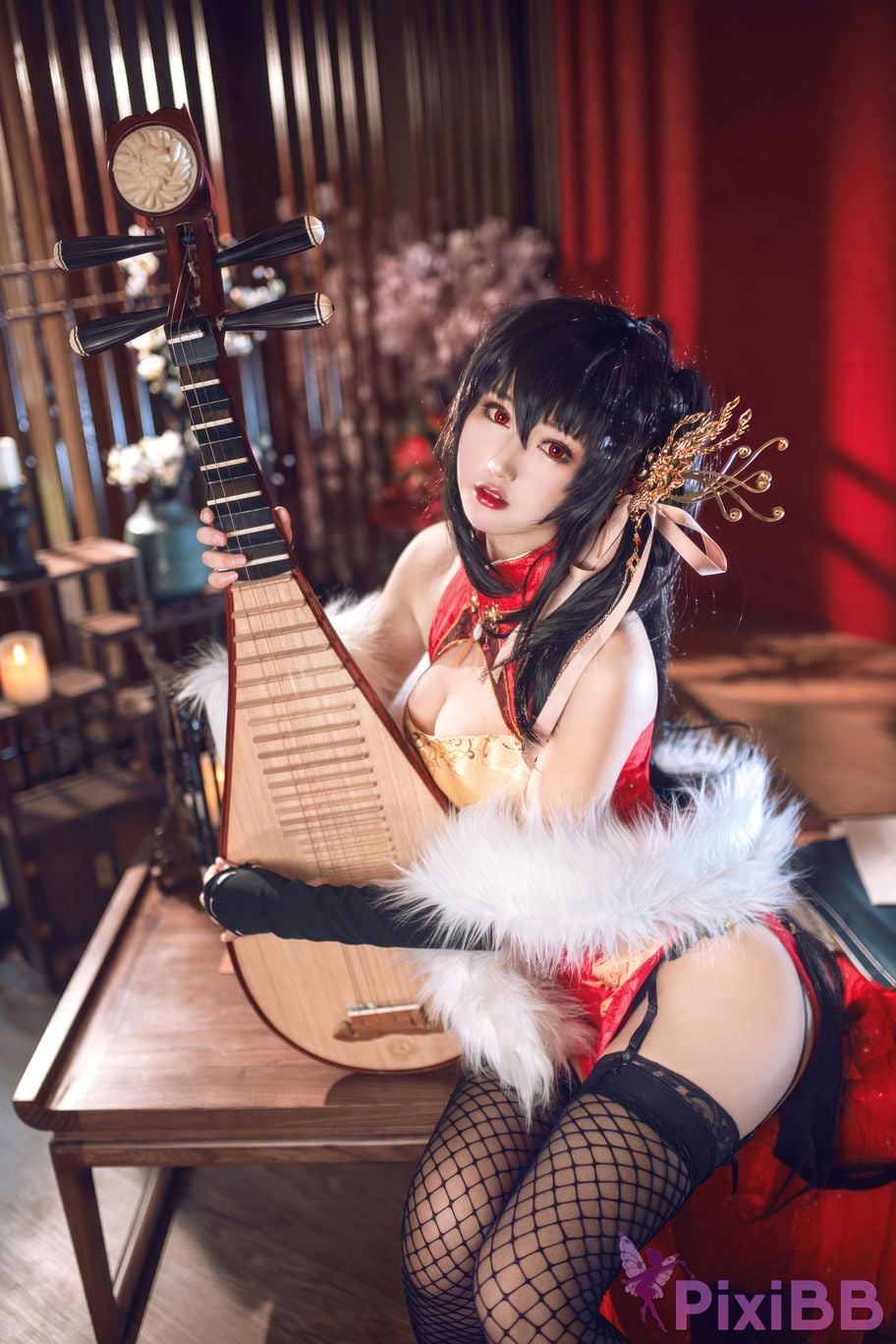 Cosplayer Mimi Hanyu azur lane Dafeng cheongsam PixiBB.COM 014