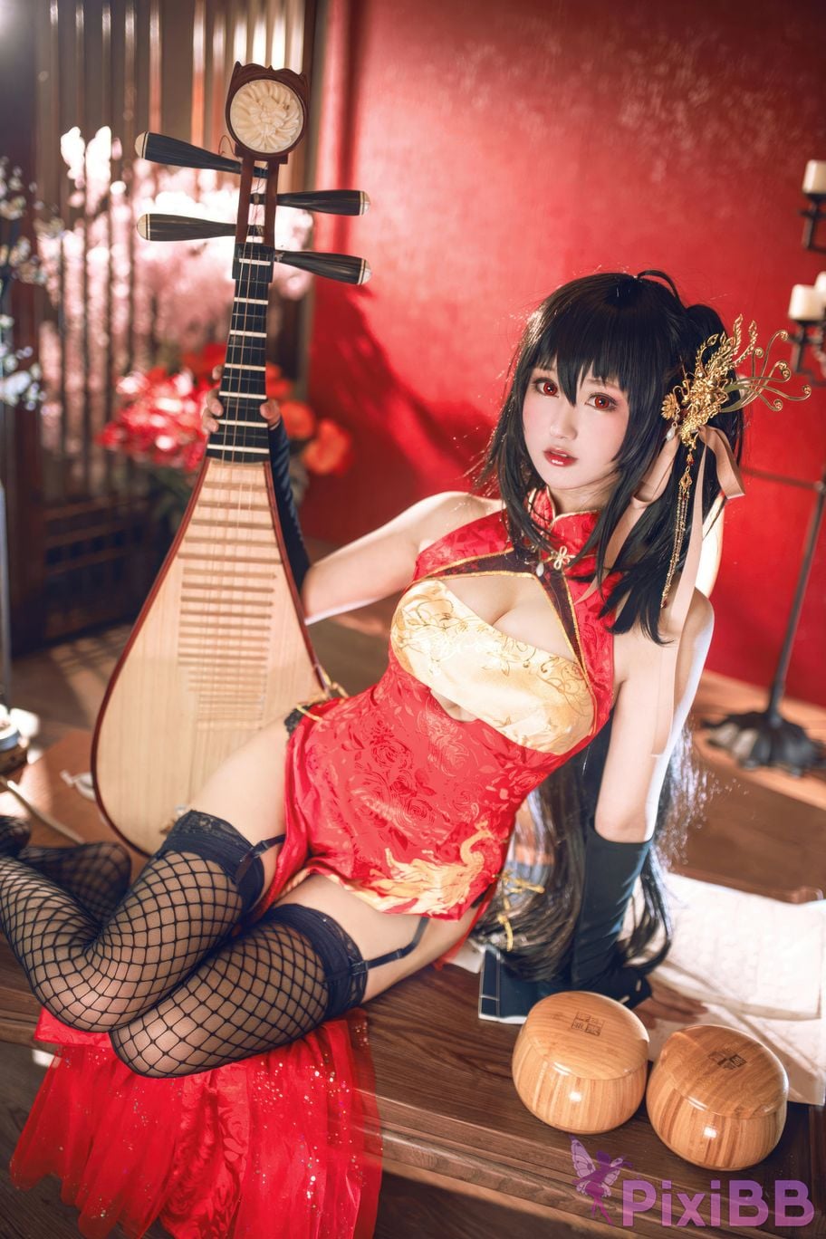 Cosplayer Mimi Hanyu azur lane Dafeng cheongsam PixiBB.COM 015
