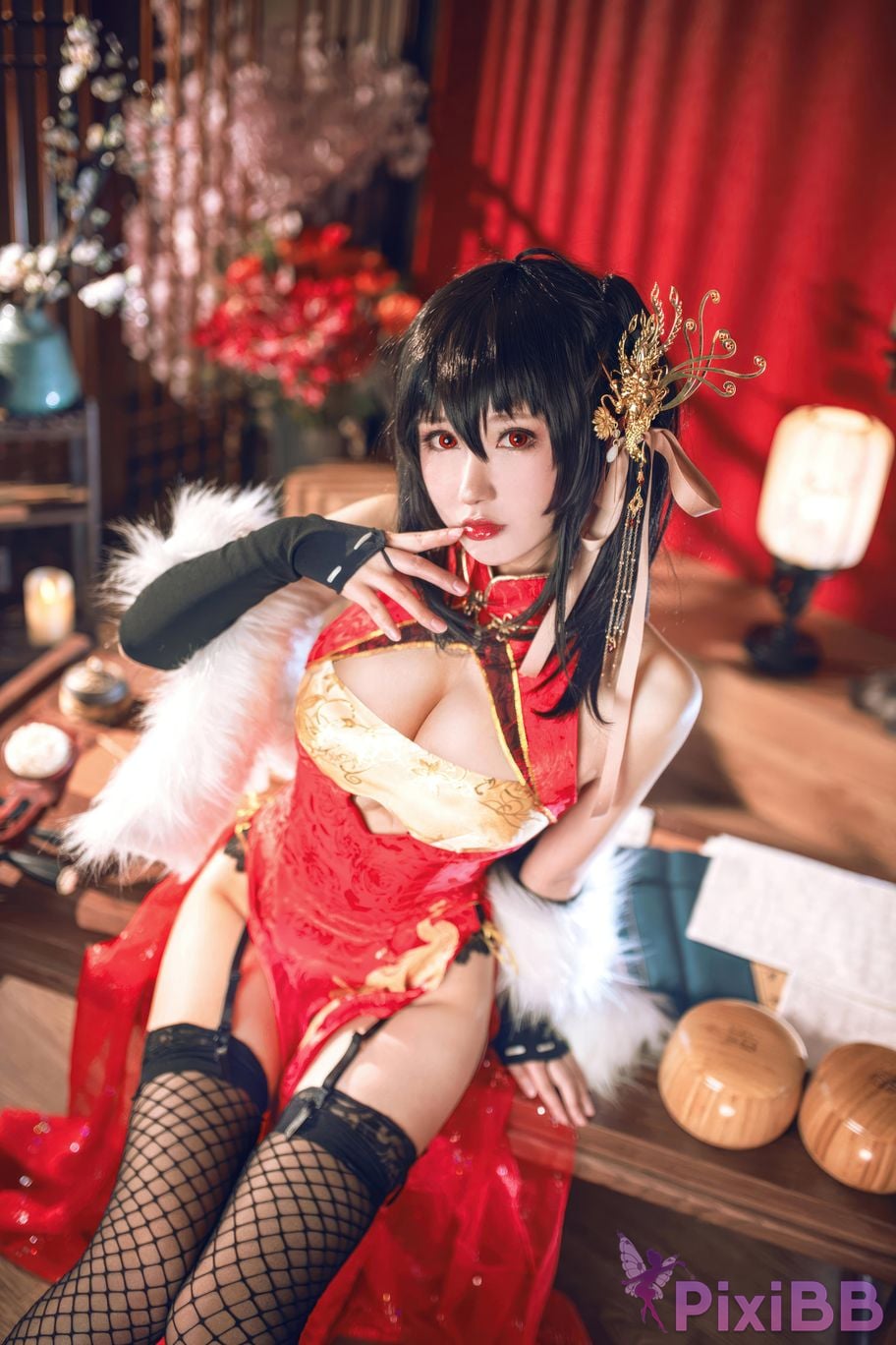 Cosplayer Mimi Hanyu azur lane Dafeng cheongsam PixiBB.COM 017