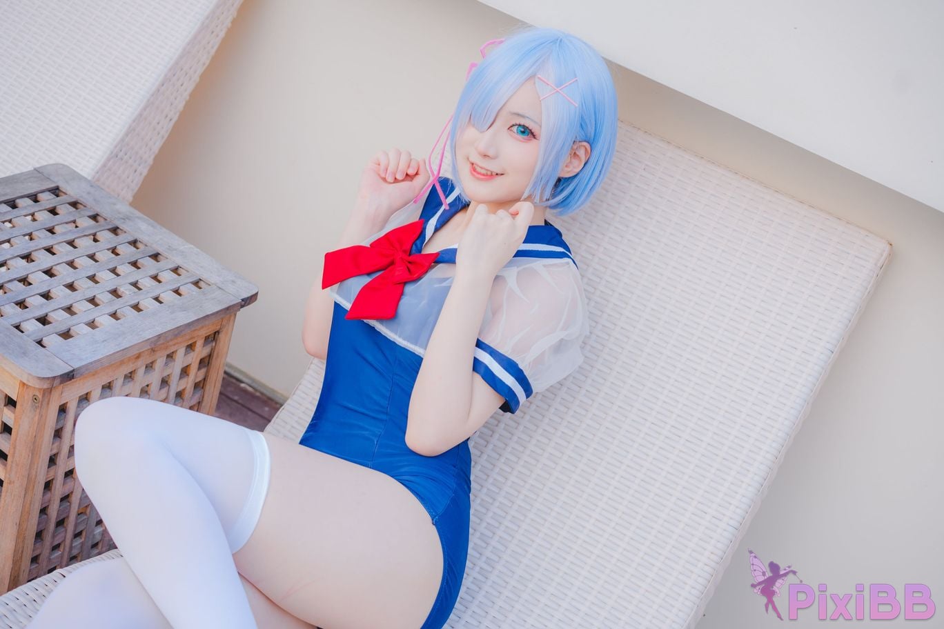 Cosplay Youmeko Rem Swimsuit PixiBB.COM 003