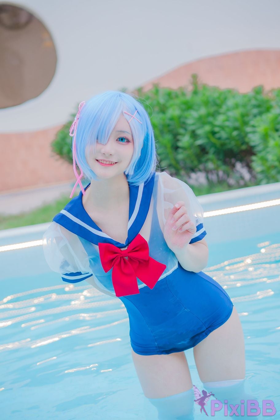 Cosplay Youmeko Rem Swimsuit PixiBB.COM 006