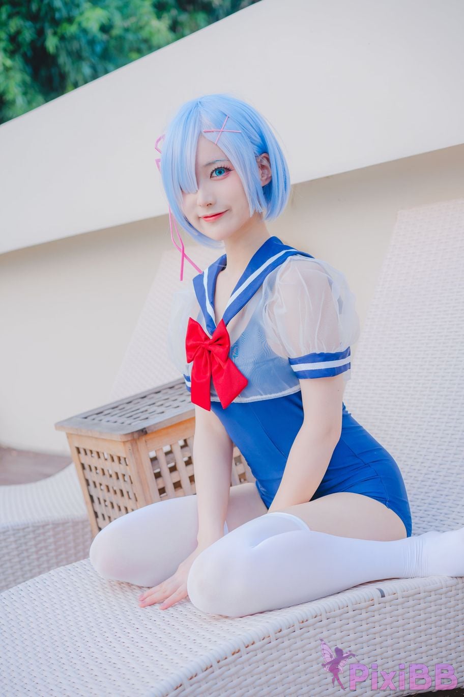 Cosplay Youmeko Rem Swimsuit PixiBB.COM 010