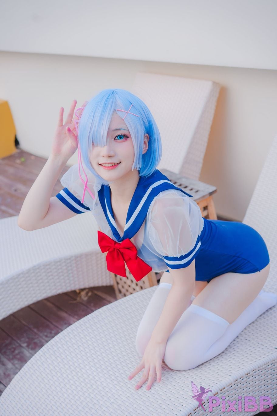 Cosplay Youmeko Rem Swimsuit PixiBB.COM 011