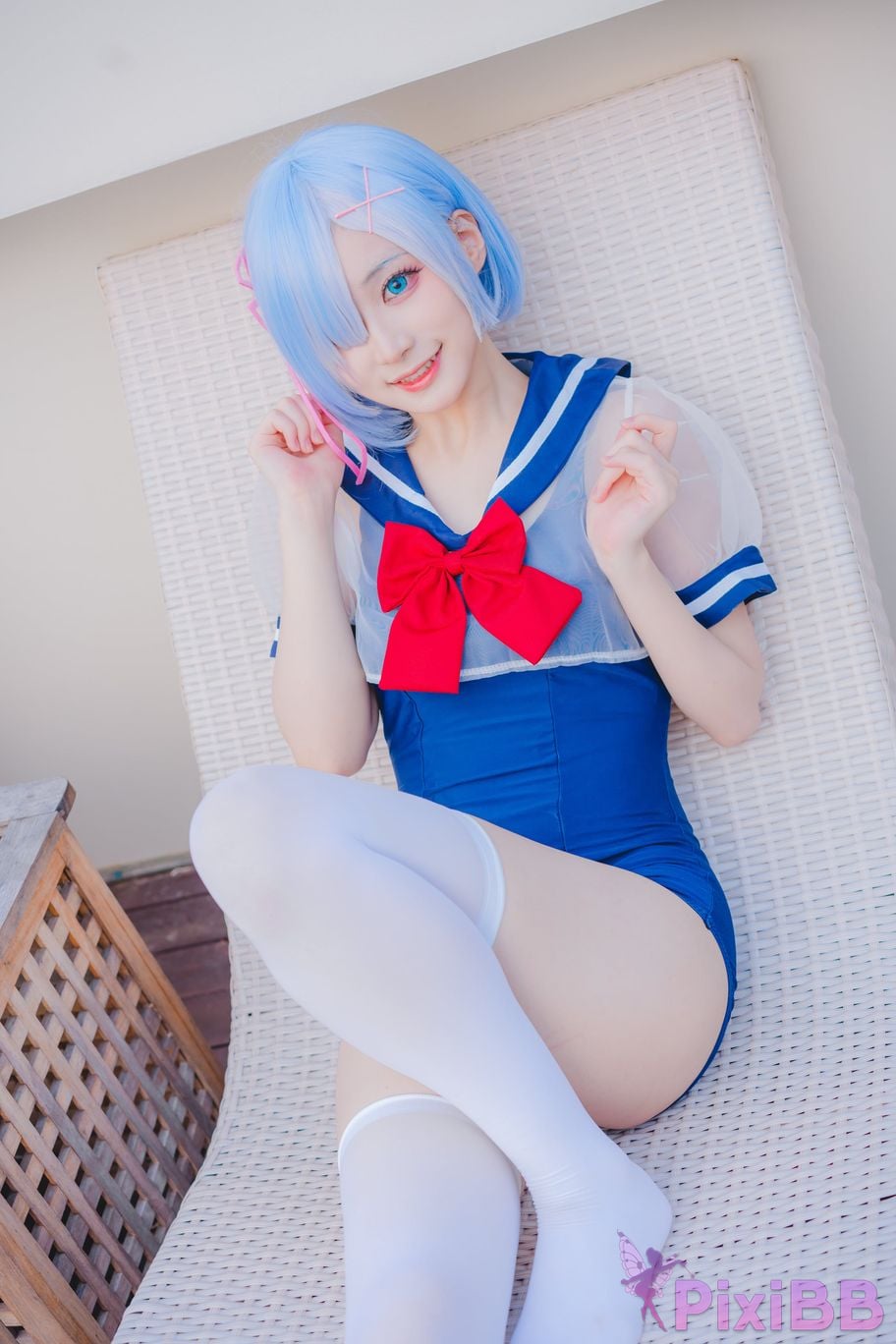 Cosplay Youmeko Rem Swimsuit PixiBB.COM 015