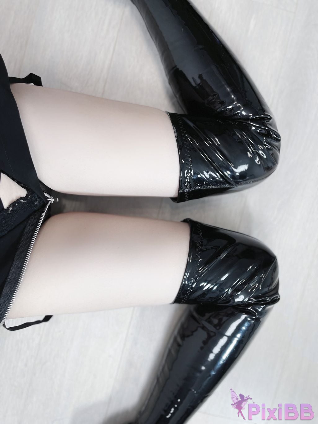Cosplay You Ai Youmeko Black patent leather high heels bunny girl PixiBB.COM 019