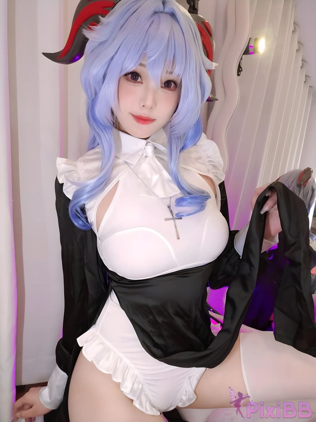 Cosplayer honey cat fur Genshin Sister Ganyu PixiBB.COM 012