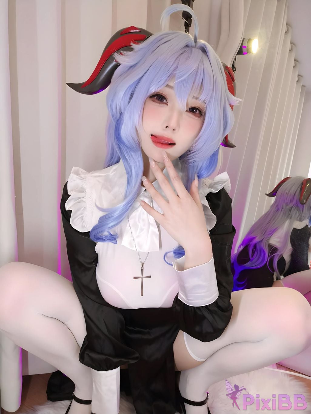Cosplayer honey cat fur Genshin Sister Ganyu PixiBB.COM 023