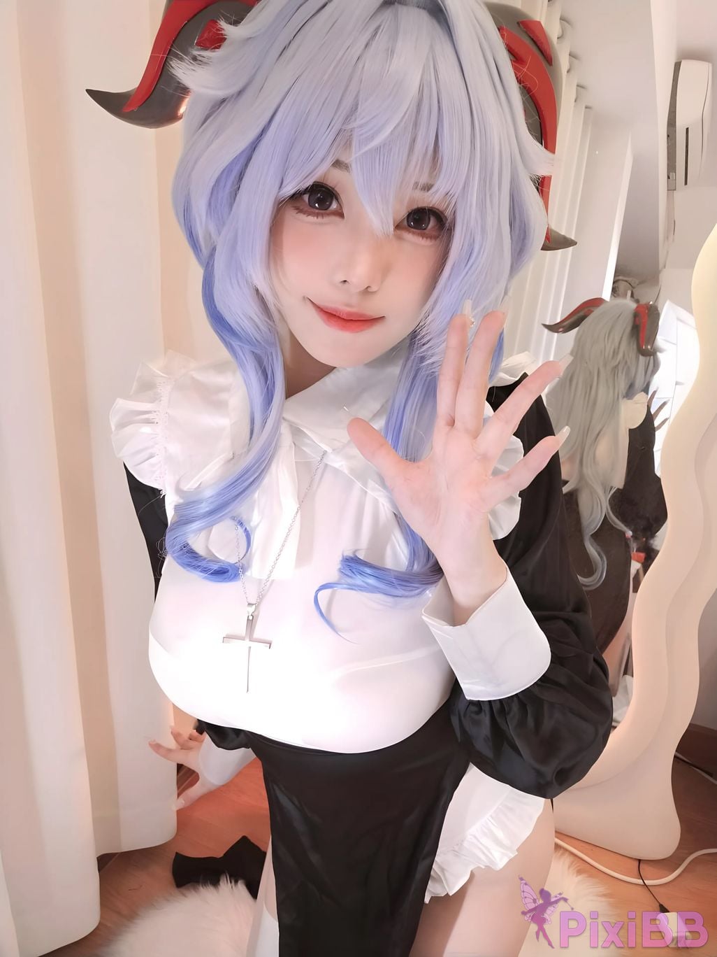 Cosplayer honey cat fur Genshin Sister Ganyu PixiBB.COM 034