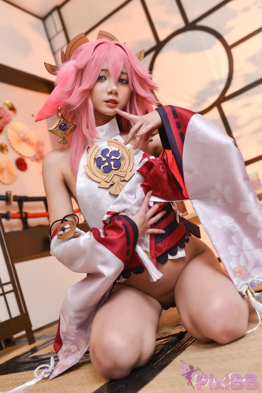 Coser PoppaChan Yae Miko Genshin Impact PixiBB.COM 016