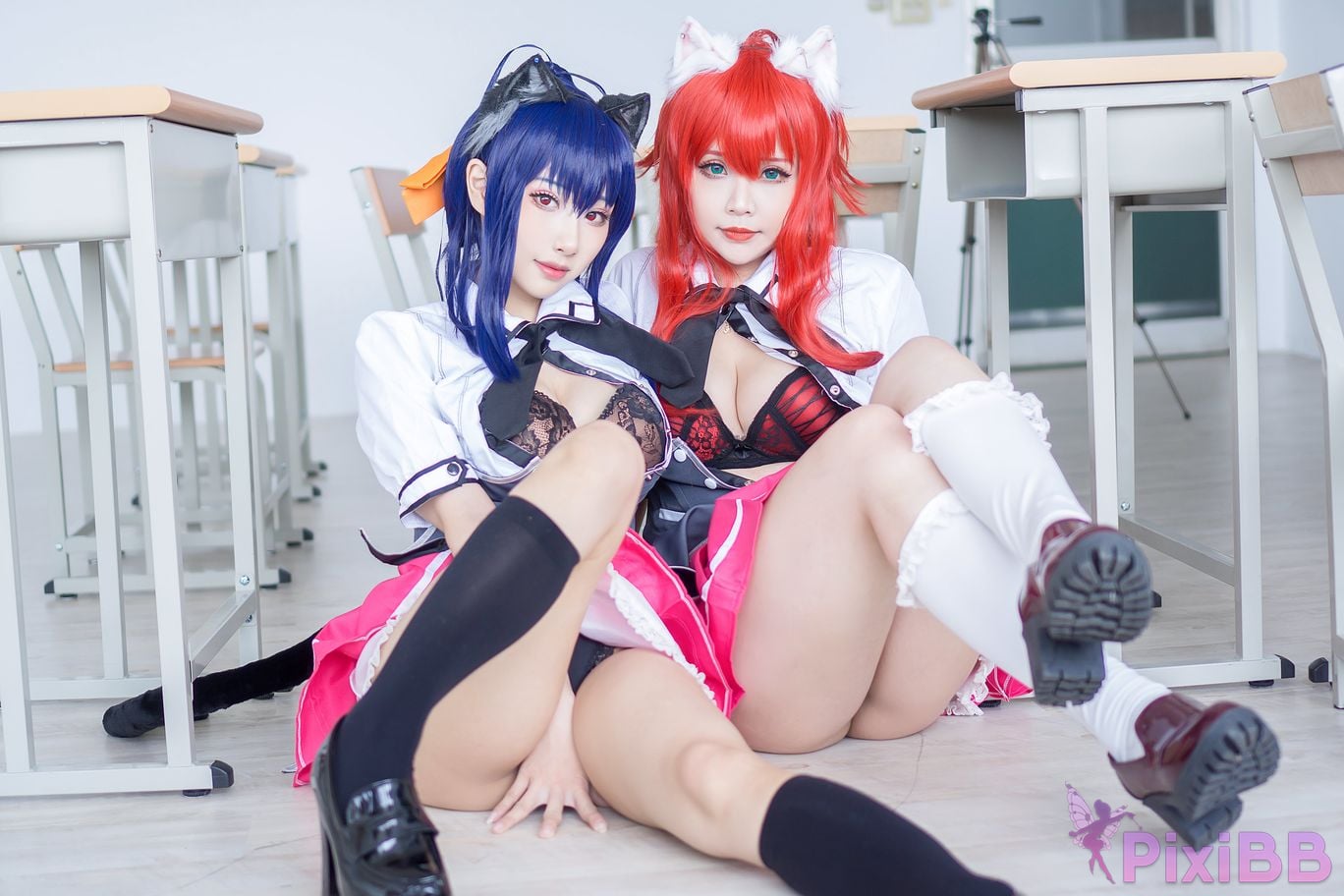 HaneAme & Hana Bunny Akeno Himejima & Rias Gremory Little Kitty PixiBB.COM