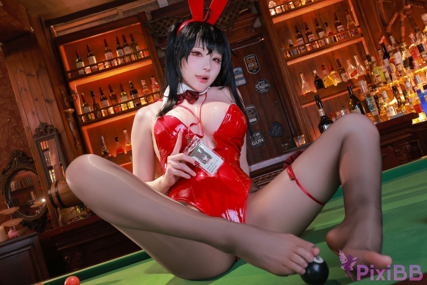 Cosplayer cheese cubes wii azur lane Dafeng pool bunny girl PixiBB.COM 025