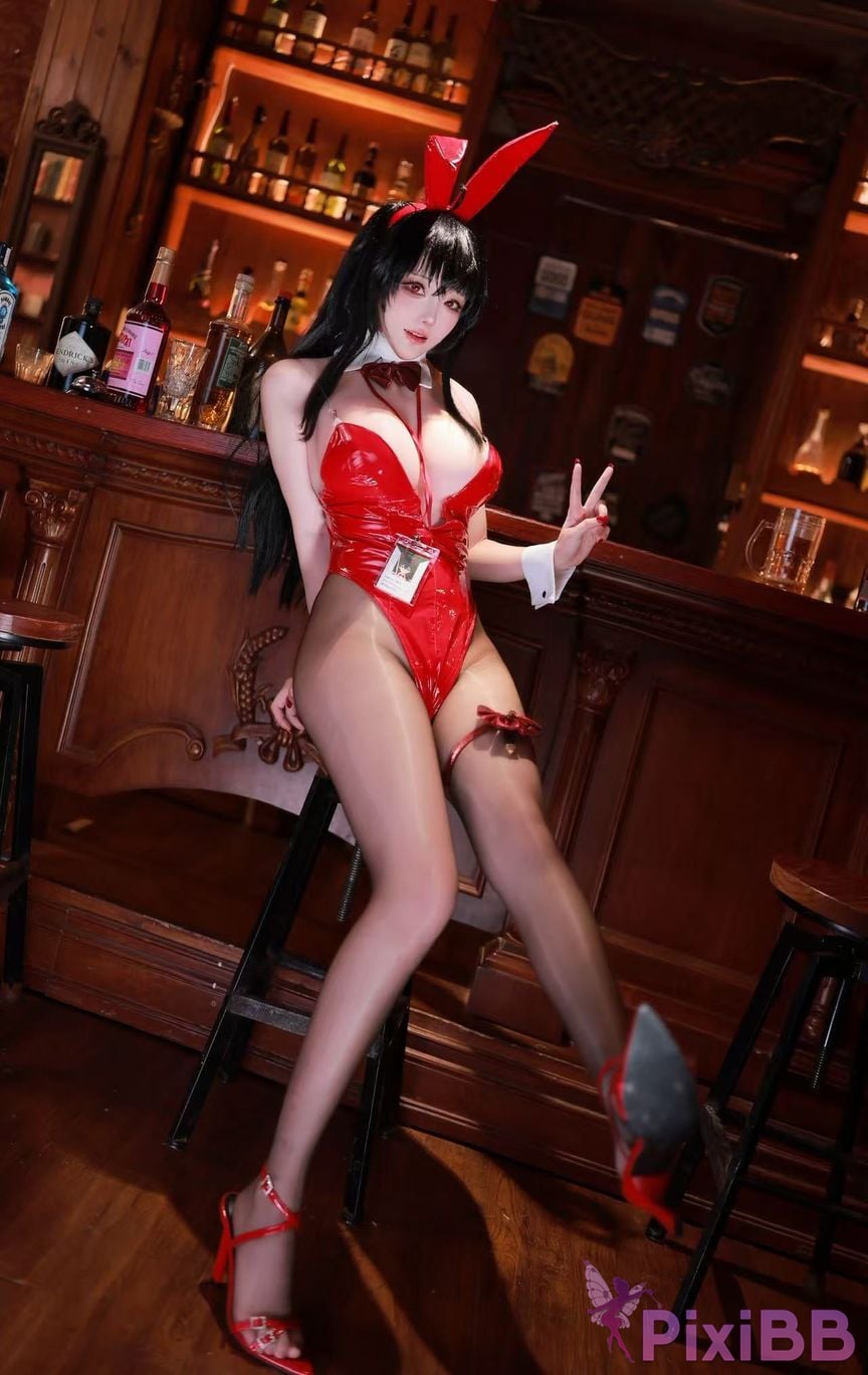 Cosplayer cheese cubes wii azur lane Dafeng pool bunny girl PixiBB.COM 093