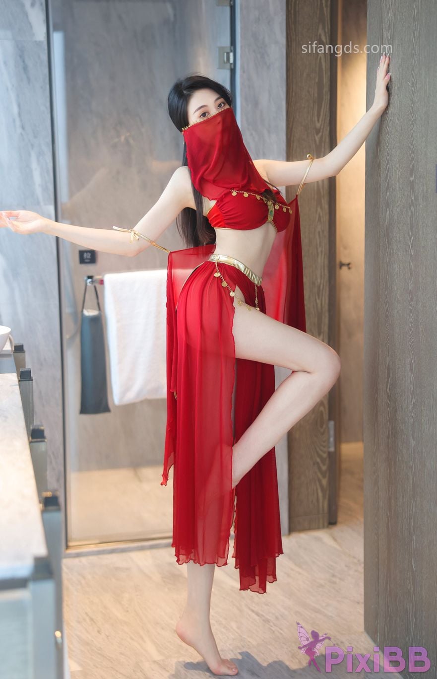 XR Uncensored Qingmiao R18 XIUREN Model Red dance skirt S PixiBB.COM 001.JPG