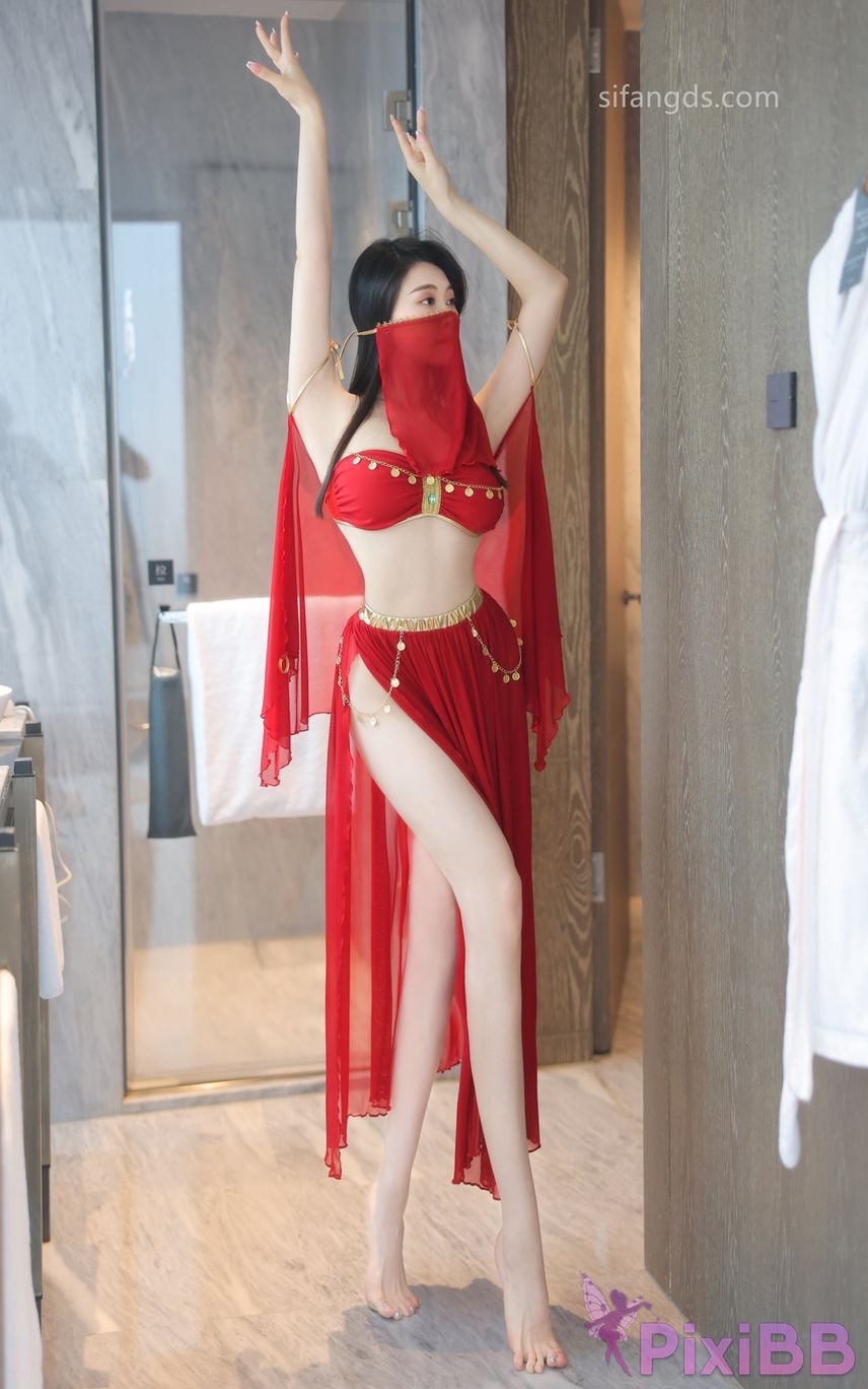 XR Uncensored Qingmiao R18 XIUREN Model Red dance skirt S PixiBB.COM 002.JPG
