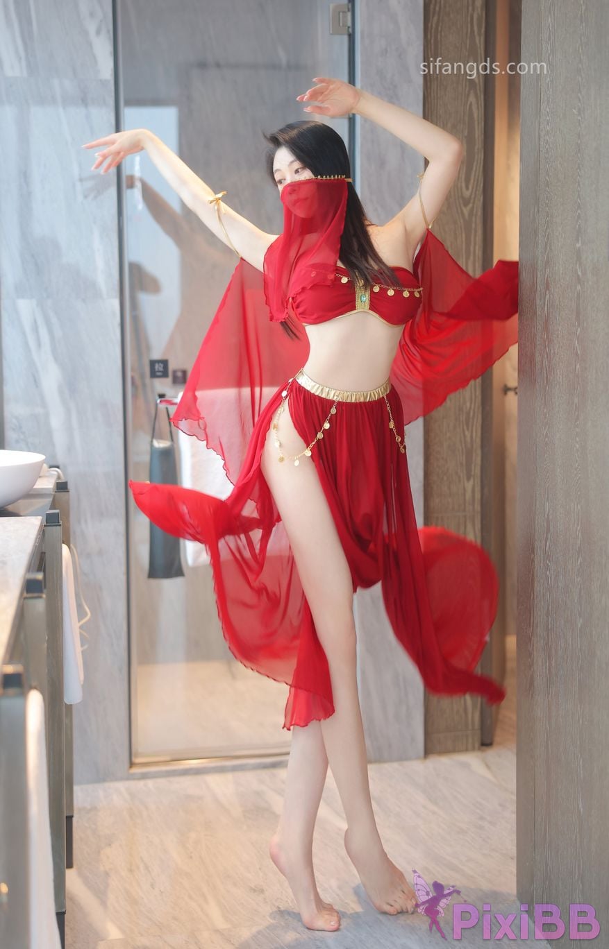 XR Uncensored Qingmiao R18 XIUREN Model Red dance skirt S PixiBB.COM 003.JPG