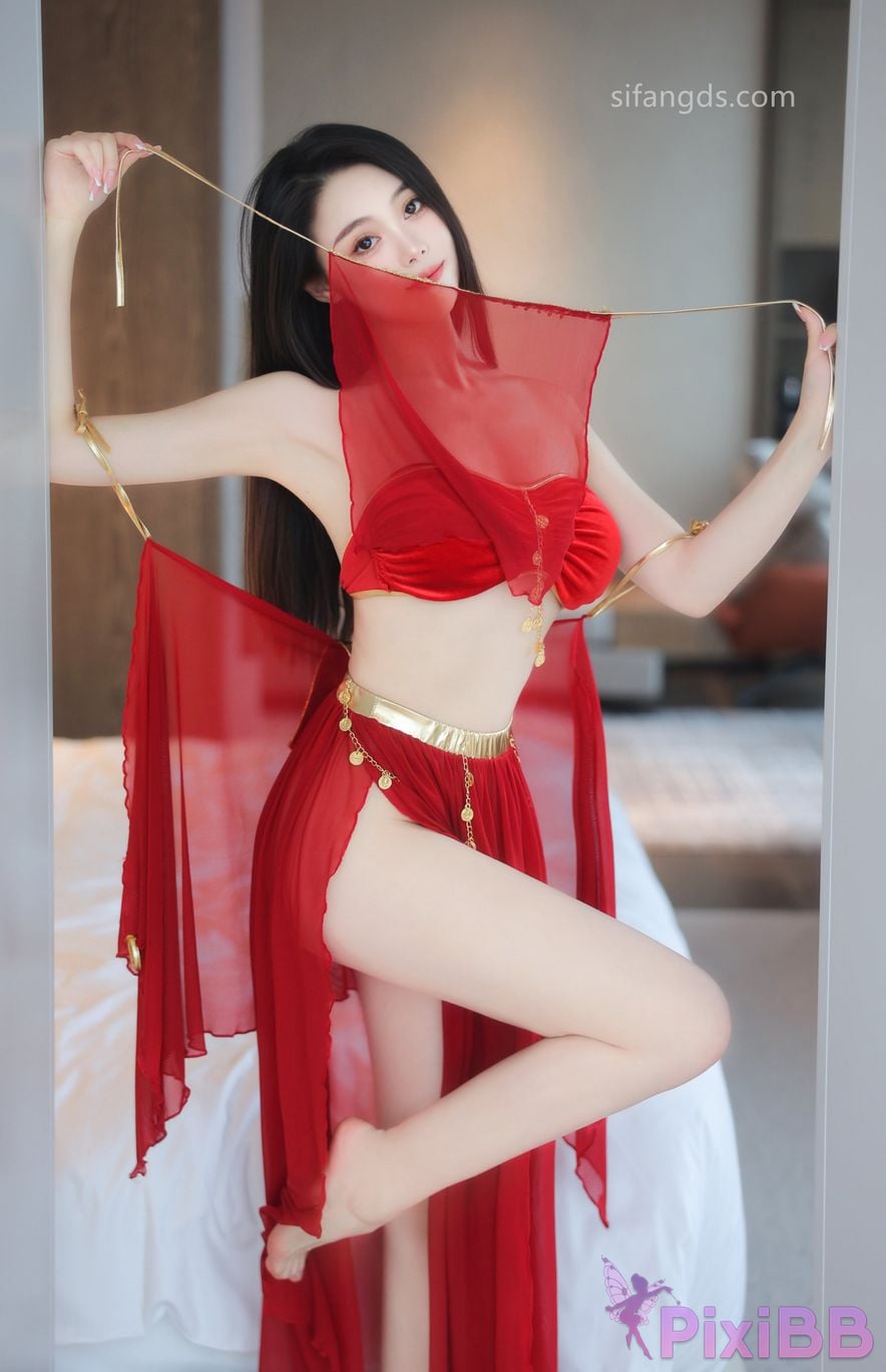 XR Uncensored Qingmiao R18 XIUREN Model Red dance skirt S PixiBB.COM 050.JPG