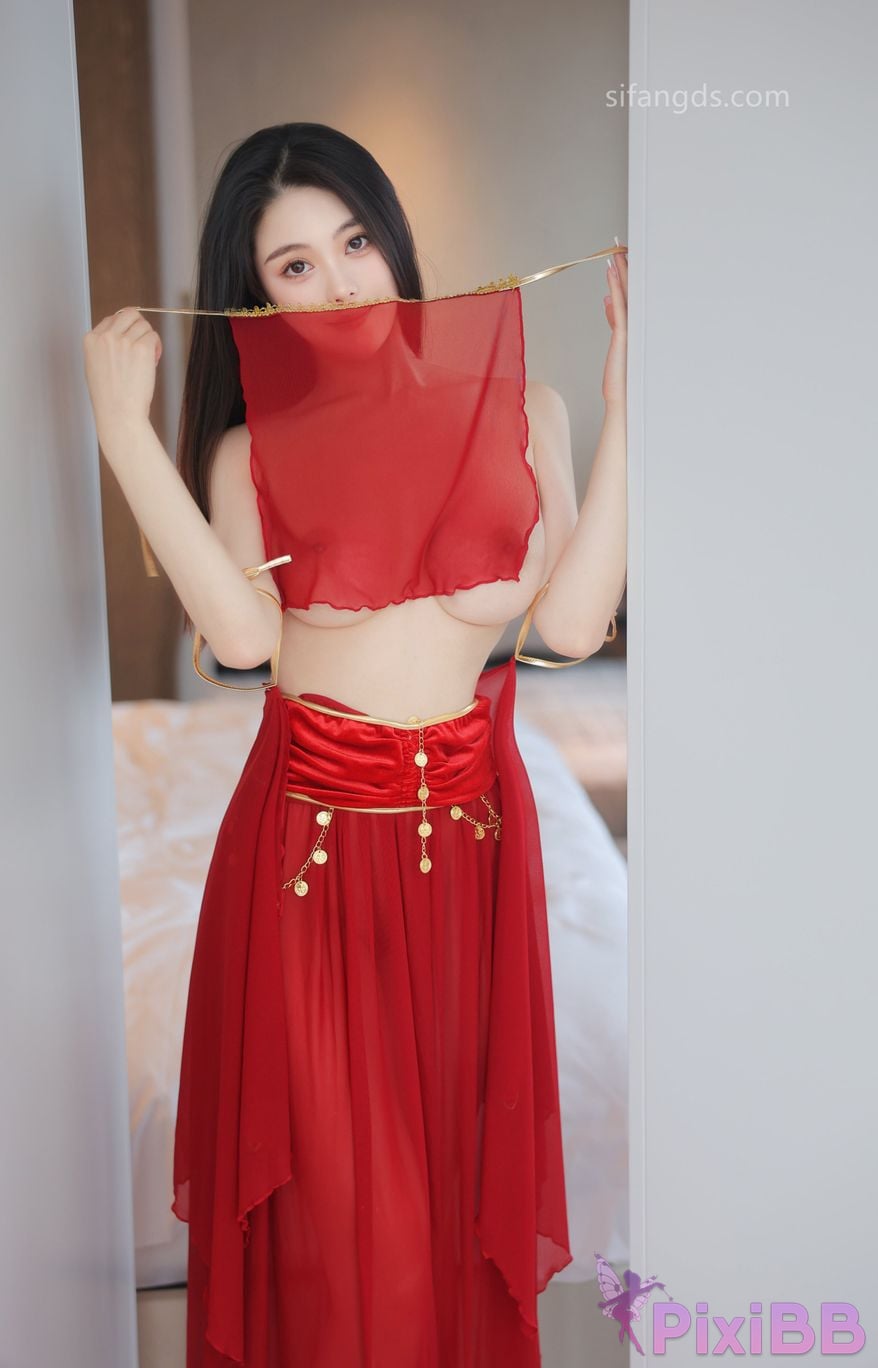 XR Uncensored Qingmiao R18 XIUREN Model Red dance skirt S PixiBB.COM 051.JPG