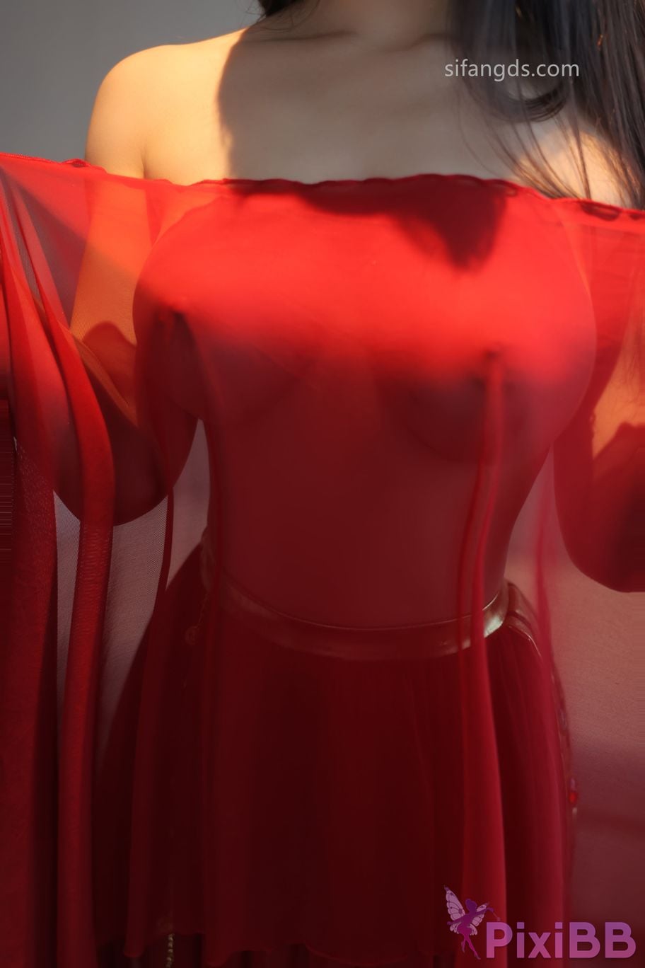 XR Uncensored Qingmiao R18 XIUREN Model Red dance skirt S PixiBB.COM 073.JPG