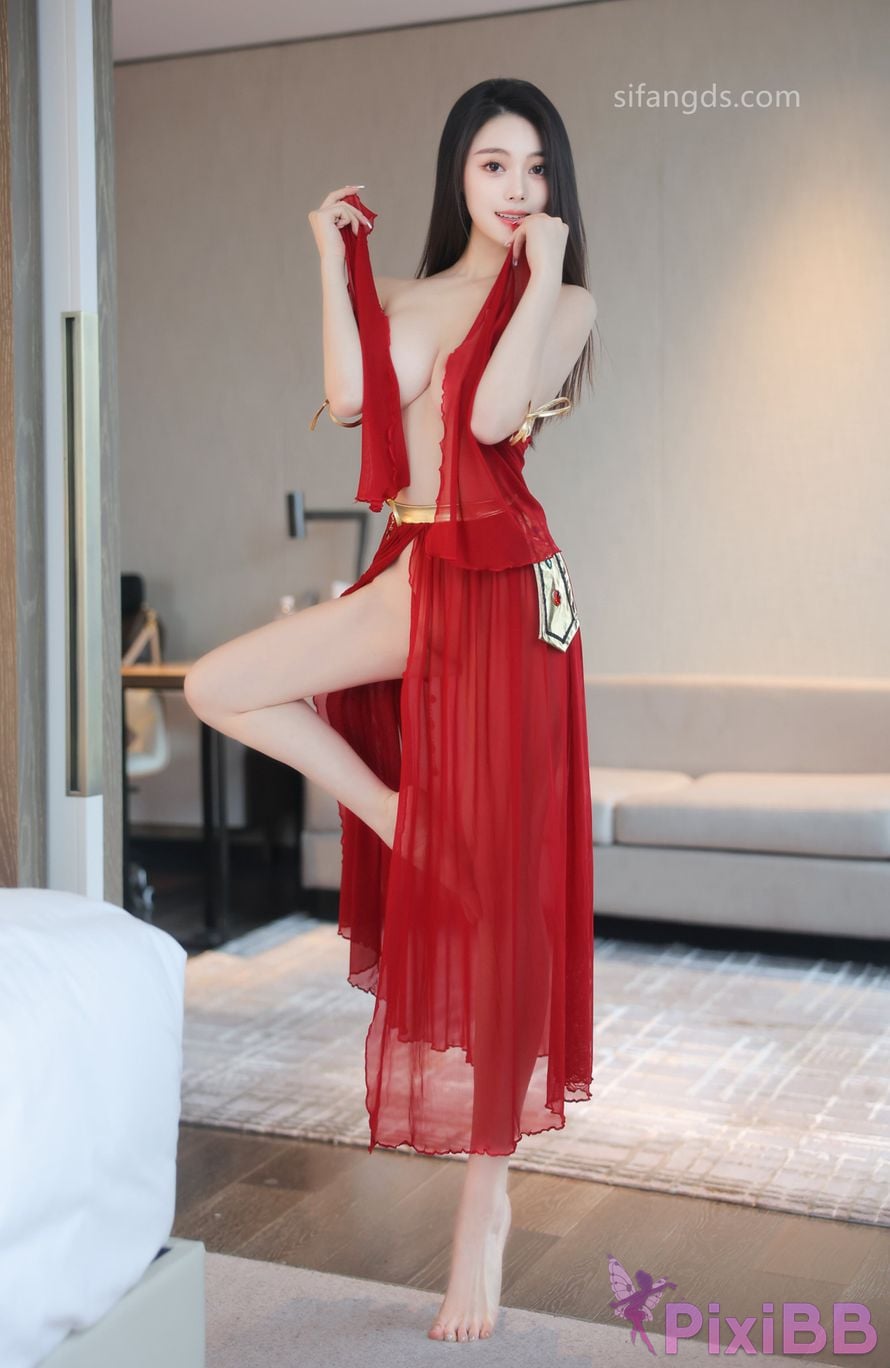 XR Uncensored Qingmiao R18 XIUREN Model Red dance skirt S PixiBB.COM 075.JPG