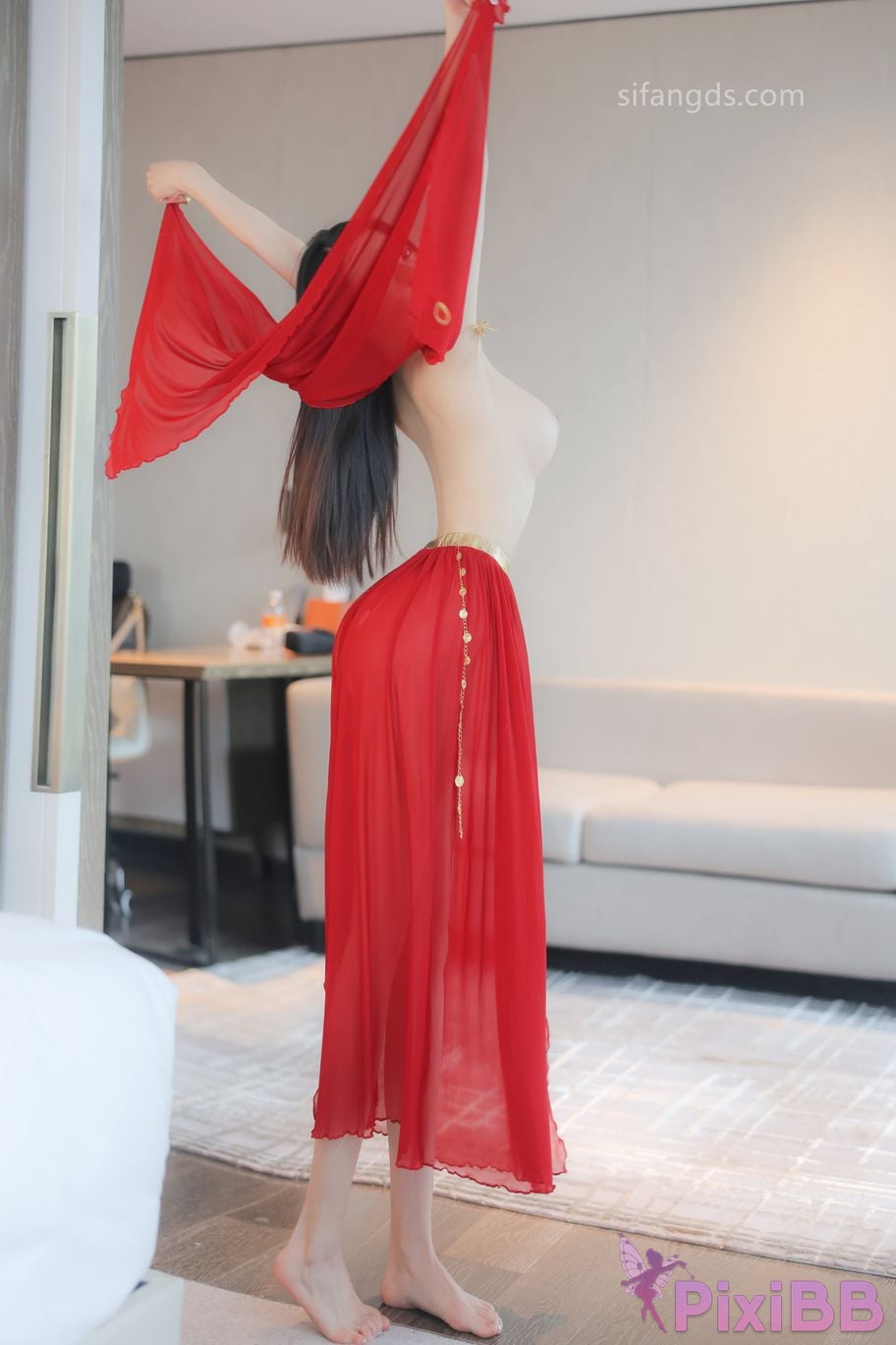 XR Uncensored Qingmiao R18 XIUREN Model Red dance skirt S PixiBB.COM 076.JPG