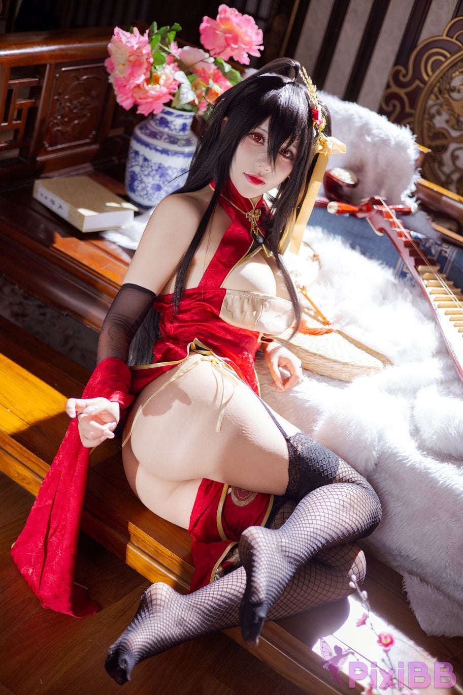 Cosplayer Is it a little bear Dafeng cheongsam PixiBB.COM 040