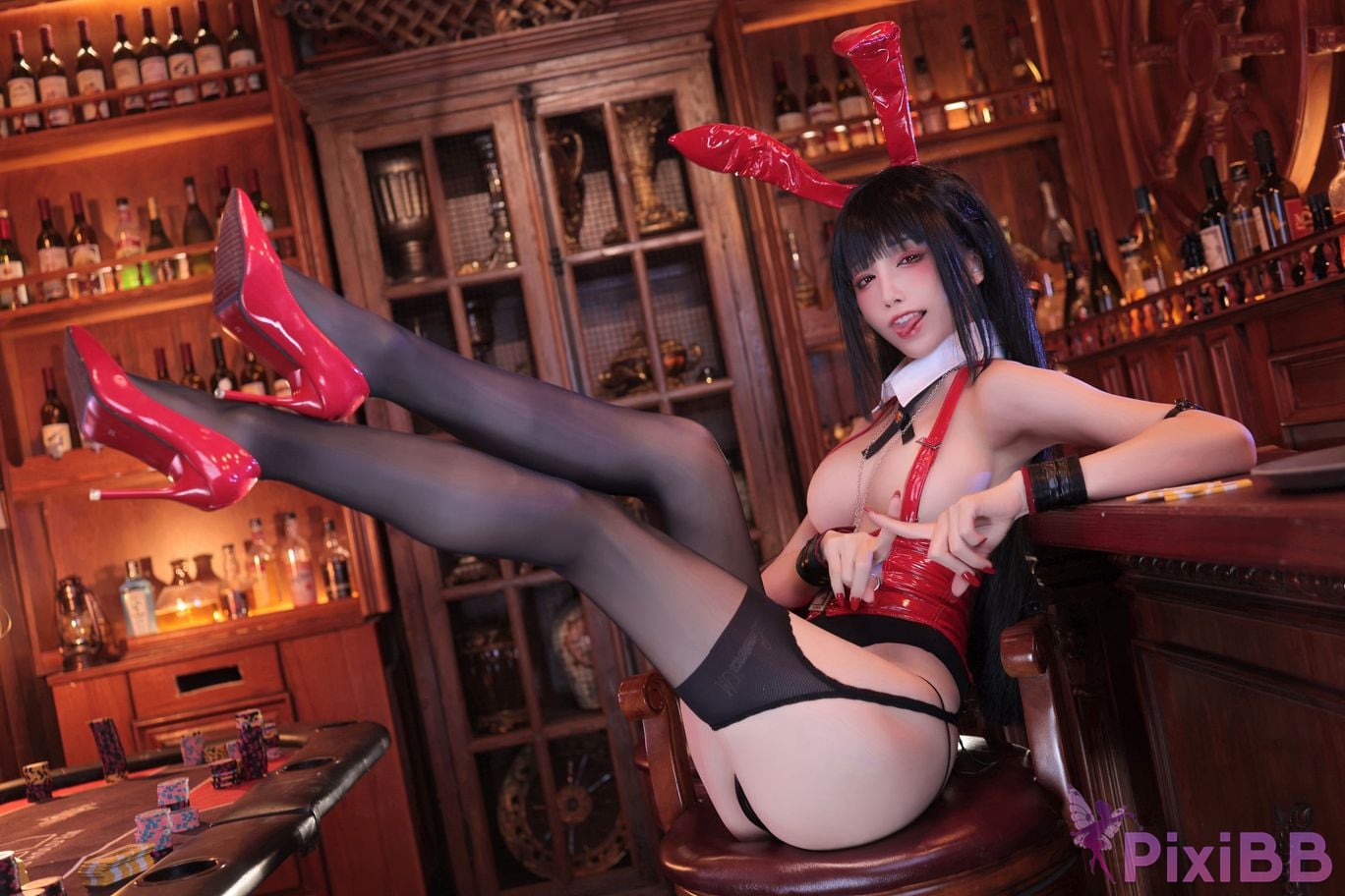 Cosplayer shuimiao Aqua Snake Ghoul Yumeko bunny girl ver PixiBB.COM 016