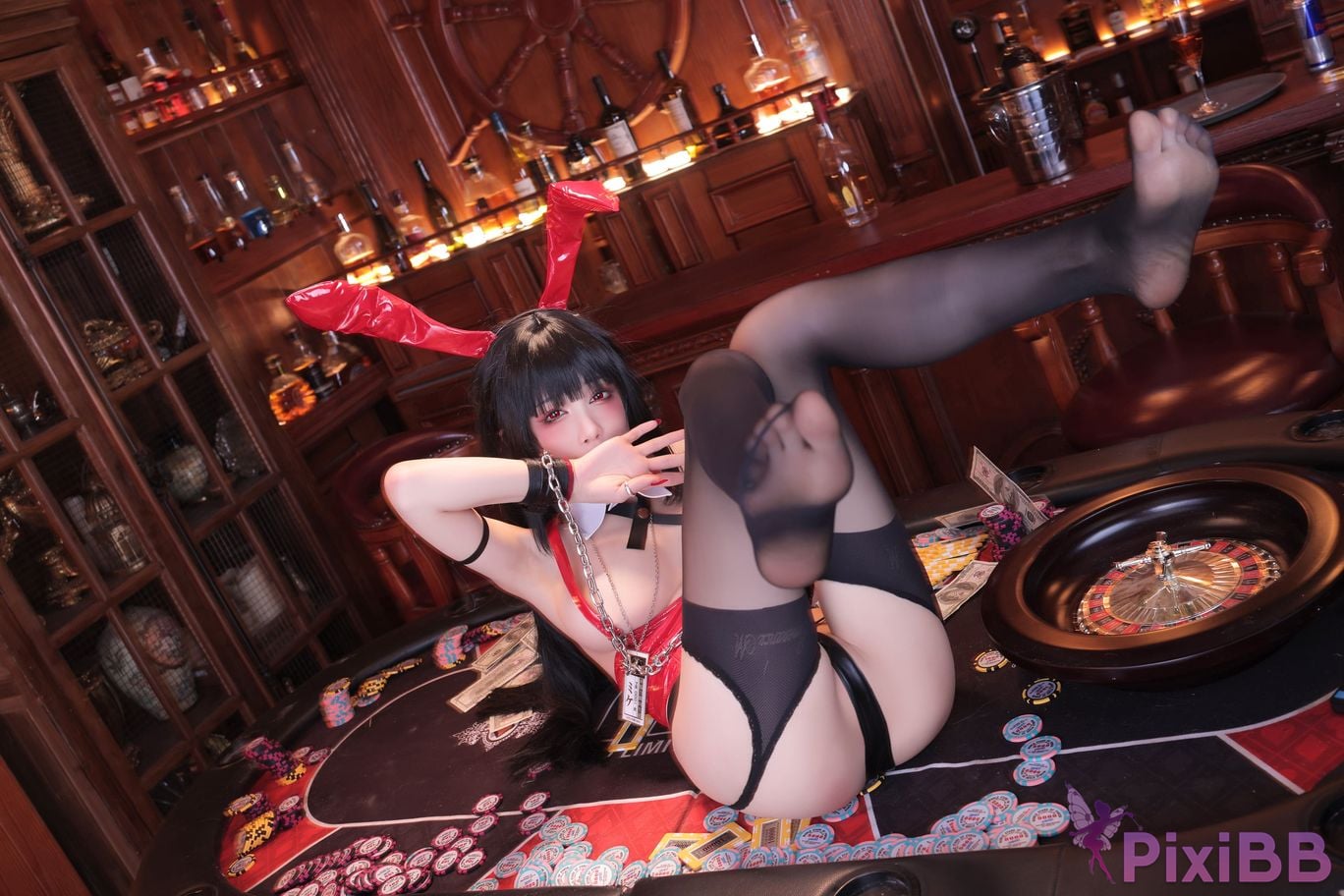 Cosplayer shuimiao Aqua Snake Ghoul Yumeko bunny girl ver PixiBB.COM 049