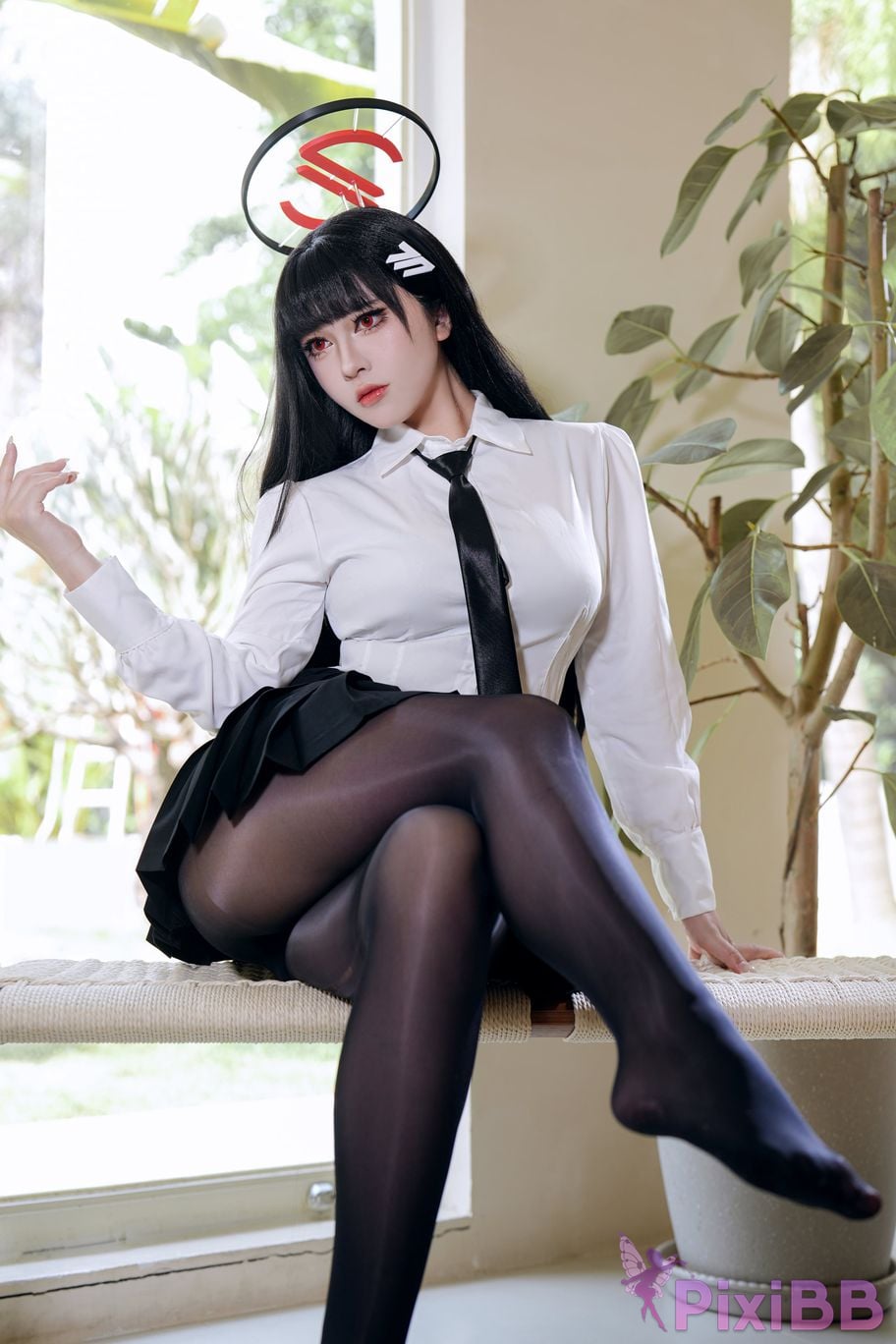 Cosplayer Half son Blue Archive Rion Moon uniform competitive swimming PixiBB.COM 004
