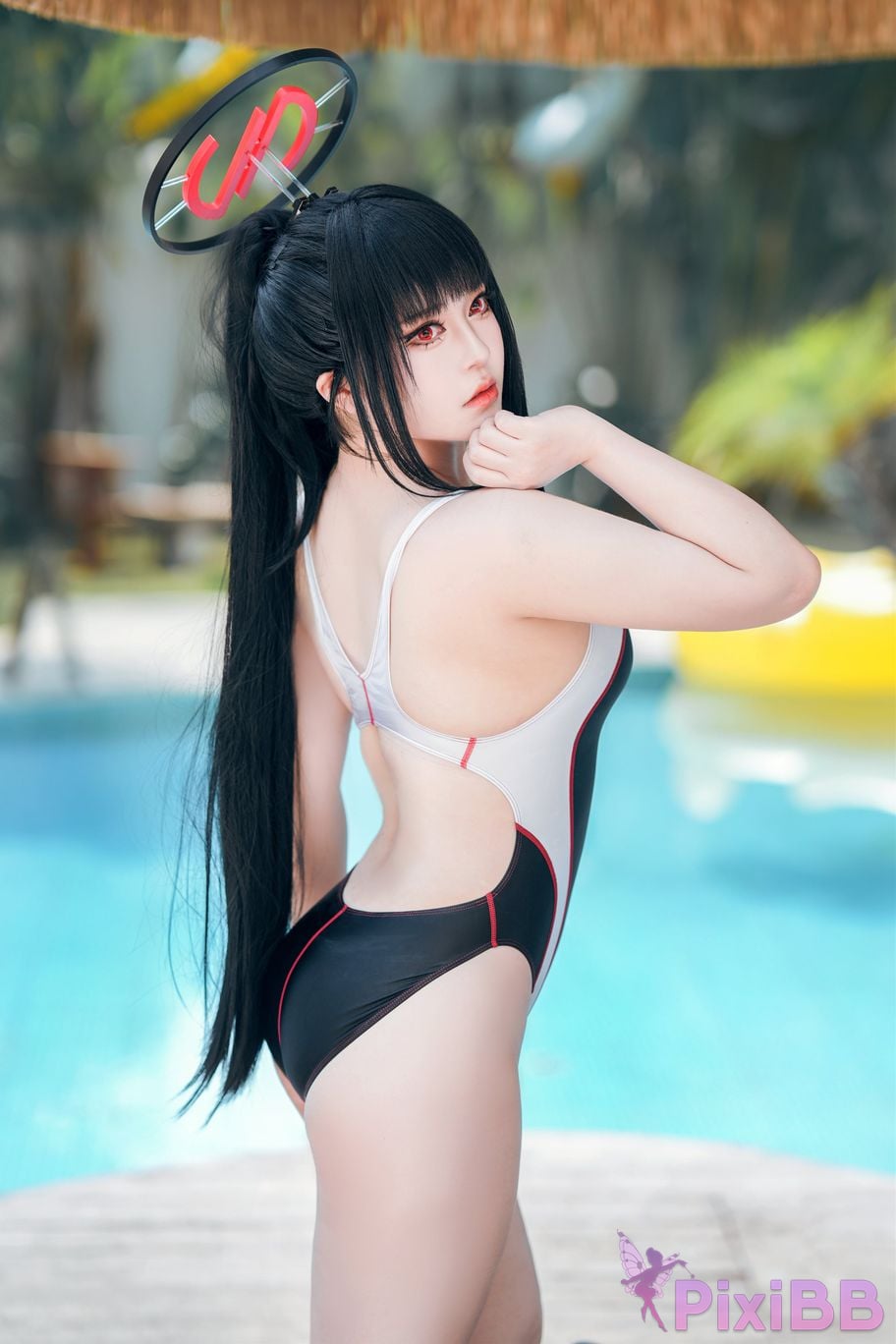 Cosplayer Half son Blue Archive Rion Moon uniform competitive swimming PixiBB.COM 022