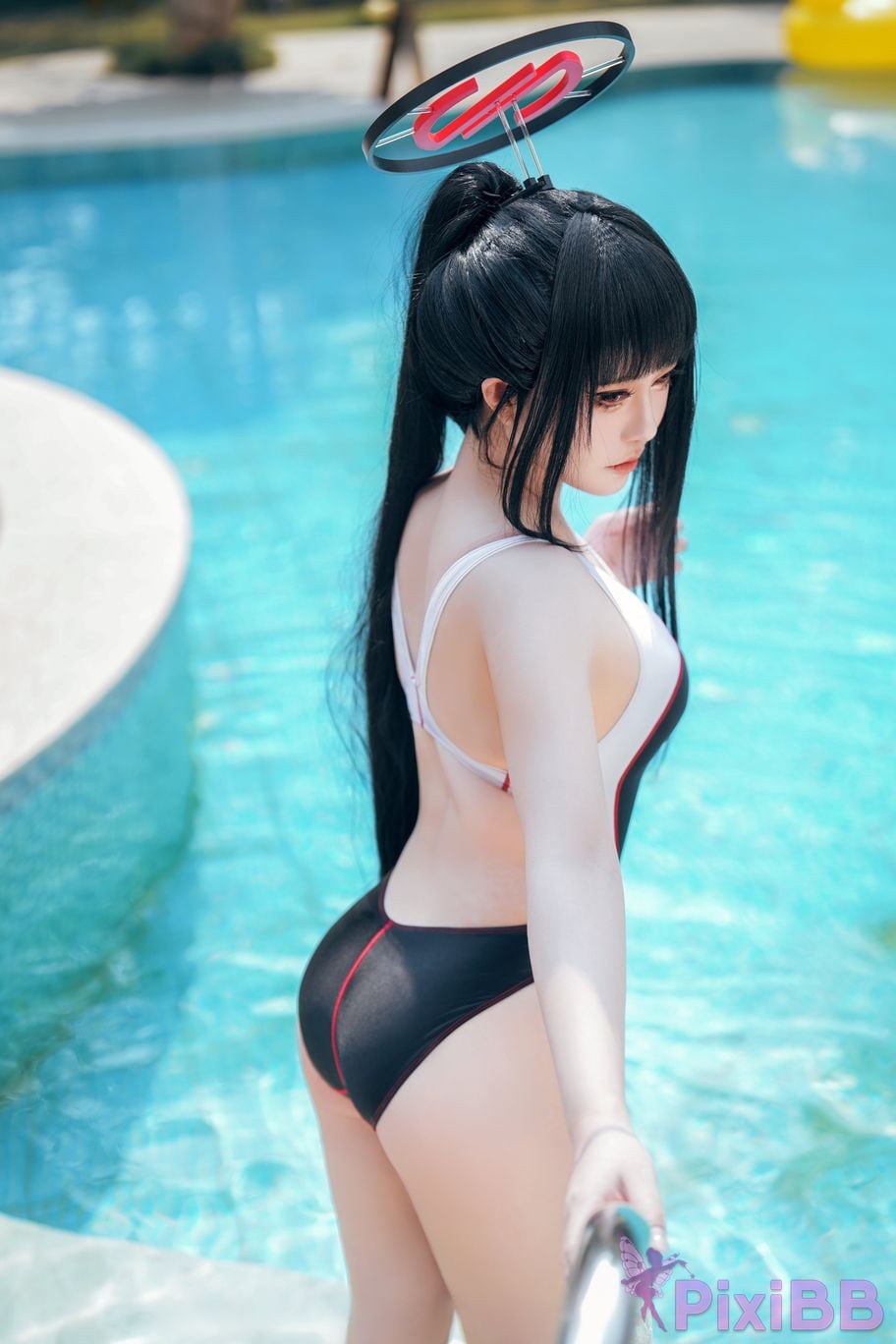 Cosplayer Half son Blue Archive Rion Moon uniform competitive swimming PixiBB.COM 030