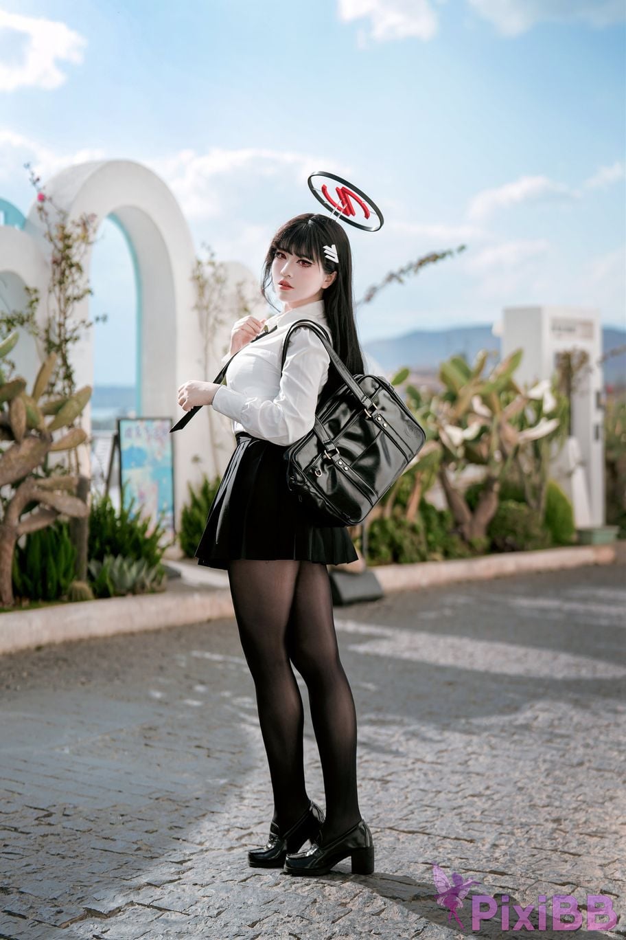 Cosplayer Half son Blue Archive Rion Moon uniform competitive swimming PixiBB.COM 045