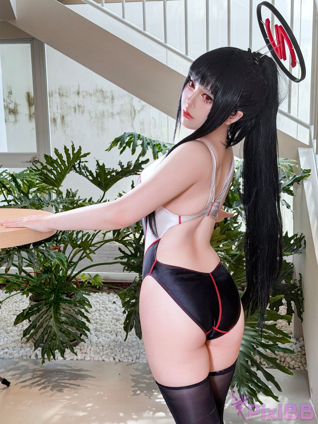 Cosplayer Half son Blue Archive Rion Moon uniform competitive swimming PixiBB.COM 055